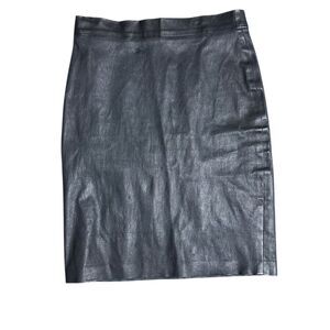 Arsenio Women's Black Leather Skirt Size 4 Knee Length Business